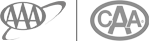 The image shows the logos of the American Automobile Association (AAA) on the left and the Canadian Automobile Association (CAA) on the right.