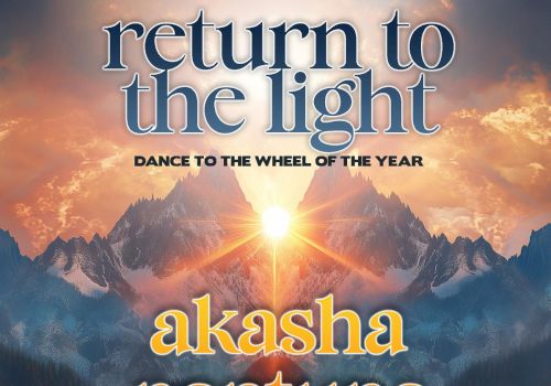 A promotional poster for "Return to the Light" event with Akasha, Neptune, and Soulseed on January 4, 2025, at Vintage Space, Santa Rosa.