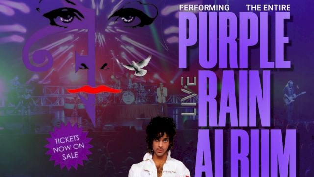 Poster for "When Doves Cry" show on June 6, featuring the entire "Purple Rain" album at Flamingo Resort & Spa.
